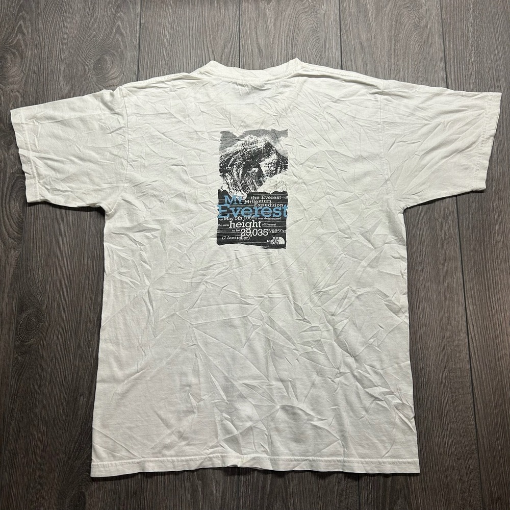 Vintage The North Face Large Mt Everest Millennium Expedition Shirt White y2k